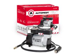 Компрессор воздушный AUTOPROFI 40 л./мин.,12V/14A,150W, шланг 1 м., шнур питания 3 м., питание от прикуривателя, набор из 4-х переходников AUTOPROFI AK-580