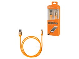 Дата-кабель, ДК 15, USB - Lightning, 1 м, силиконовая оплетка, оранжевый, TDM