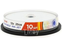 Оптический диск BD-R Mirex Printable Ink-Jet 12X 25GB (полная заливка) Cake box 10 штук (10/300)