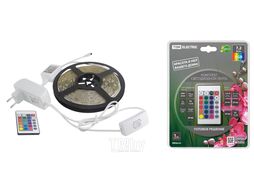 Комплект светодиодной ленты SMD5050-30 LED/м-12 В-7,2 Вт/м-IP20-RGB (5 м), 24 Вт, IR-контроллер TDM SQ0331-0226