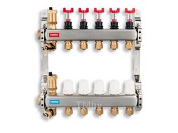 Коллектор G1 из нержавеющей стали с расходомерами и запорными клапанами, 7-ходовой Ferro SN-RZP07S