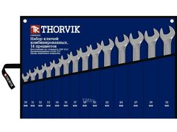 Набор ключей гаечных комбинированных в сумке, 10-32 мм, 14 предметов Thorvik CWS0014