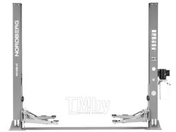 Подъемник N4120B-4T_380V 2х стоечный 4т, с электростопорами (серый) NORDBERG N4120BE-4G