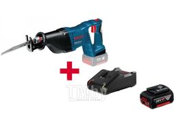 Аккум. сабельная пила BOSCH GSA 18V-LI в кор. (18.0 В, 1 акк., 4.0 А/ч, Li-Ion, дерево до 250 мм, металл до 20 мм)