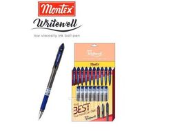 Ручка шариковая Writewell с син. cтержнем, мет. наконечник, резин. держатель Montex Writewell