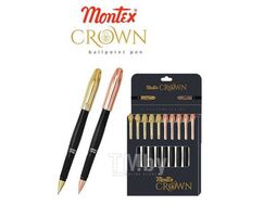 Ручка шариковая Crown с син. cтержнем, мет. клип, мет. наконечник Montex Crown