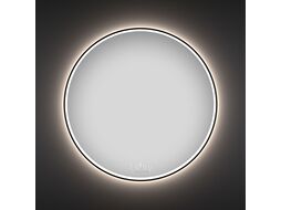 Круглое зеркало с фронтальной LED-подсветкой Wellsee 7 Rays Spectrum 172200220 (D = 70 см, черный контур, сенсорная кнопка)