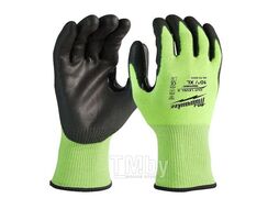 Перчатки защитные Hi-Vis Cut level (Хай Виз Кат Левел) 1/A, XL/10 (12 пар) MILWAUKEE 4932492916