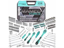 Набор инструментов 216пр. 1/4'' 3/8'' 1/2'' (6гр.)(4-32мм) MAMEDFORCE MF-38841