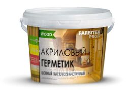 Герметик акриловый Farbitex Профи Wood шовный высокоэластичный (3кг, белый)