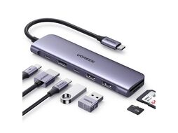 Док-станция UGREEN USB-C To HDMI (4K@30Hz) +2*USB 3.0 A+ USB-C +SD/TF+PD Converter CM195 (Space Gray) 15214