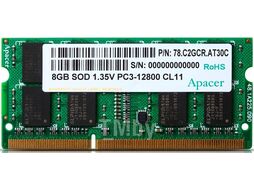 Оперативная память 8GB PC3-12800 DDR3 SODIMM-1600 Apacer AS08GFA60CATBGJ CL11