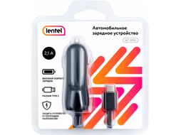 Зарядное устройство автомобильное Lentel AC-3050 с кабелем USB A - Type C 2.1А