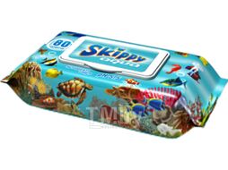 Влажные салфетки детские Skippy Aqua с клапаном (80шт)