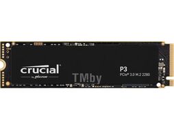 Накопитель SSD Crucial P3 500GB (CT500P3SSD8) (M.2, PCI Express 3.0 x4, 3D QLC NAND, 3500/1900 MBps)