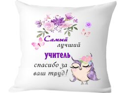 Подушка декоративная Print Style Самый лучший учитель, спасибо за ваш труд 40x40uch4