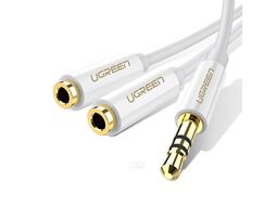 Переходник UGREEN 3.5mm Male to 2 Female Audio Cable 25cm AV134 (White) (10739)