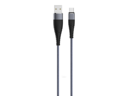 Кабель SOLID, USB 2.0 - microUSB, 1.2м, 2.1А, усиленный, цвет титановый, Olmio PR039049