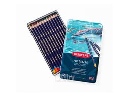 Карандаш акварельный "Inktense" набор 12 цв., металл. Derwent 700928