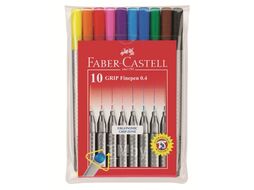 Ручки капиллярные "Grip" 0.4 мм, 10 штук в блистере Faber Castell 151610