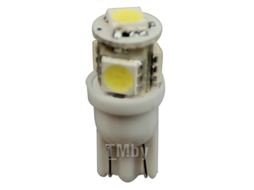 Лампа автомобильная светодиодная T10W (W2.1x9.5d) 4 SMD 5050 RED 80лм 24V MEGAPOWER M-10713R-24