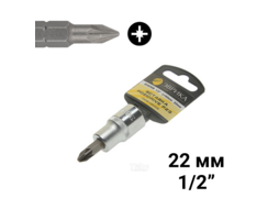 Насадка-вставка с битой Pozidrive PZ3 1/2 22мм L=60мм (с держателем) ЭВРИКА ER-94701H