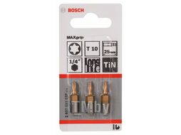 Насадка-бита с крестообразным шлицем Torx Max Grip T10 25мм (3шт) 2.607.001.688 BOSCH