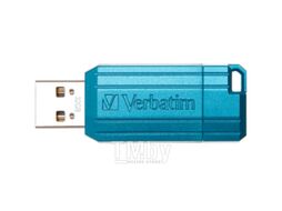 Карта памяти USB Flash 2.0 32 Gb "PinStripe" пласт., голубой Verbatim 49057