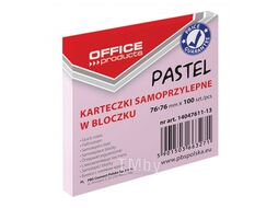 Блок для записей Office Products На клейкой основе / 14047611-13 (розовый пастель)