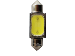 Лампа автомобильная светодиодная C10W (SV8.5) 1 SMD MEGA WHITE 6000K 36мм 80лм 12V MEGAPOWER M-85203W