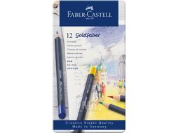 Карандаши цветные "Goldfaber" 12 шт, в металлической упаковке Faber Castell 114712