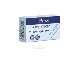 Скрепки 28 мм "2Fix" металл., 100 шт., графитовый Бугинком 4812408000423