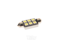 Лампа автомобильная светодиодная C5W (SV8.5) 6 SMD 5050 WHITE 6000K 39мм 120лм 24V MEGAPOWER M-70234W-24