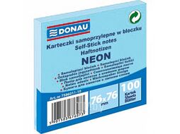 Бумага для заметок на клейкой основе 76*76 мм "Donau Neon" 100 л., синий неон Donau 7586011-10