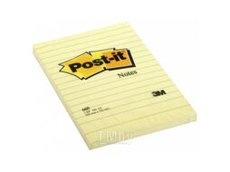 Бумага для заметок на клейкой основе 102*152 мм "Post-it Classic" 100 л., лин., желтый 3M 3M-UU009543644