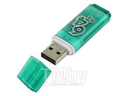 Карта памяти USB (флэш-накопитель) 64Gb Glossy series Green USB 2.0 Flash Drive с колпачком SmartBuy SB64GBGS-G