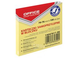 Бумага для заметок на клейкой основе 76*76 мм 100 л., желтый пастель Office Products 14047611-06