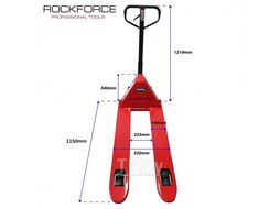 Тележка гидравлическая ручная 3т (ручной и ножной спуск, длина вил 1220мл, материал колес: полиуритан, min 80мм. max 200мм) RockFORCE RF-AC3.0