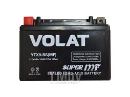 Аккумуляторная батарея AKБ 9Ah Volat YTX9-BS(MF) L+, 135 A, 150x87x107 VOLAT YTX9-BS(MF)