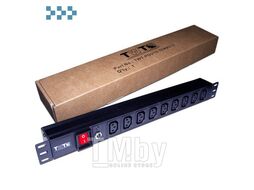 Блок розеток 19" 9 шт. C13, 10A 250V, без шнура питания TWT TWT-PDU19-10A9C3