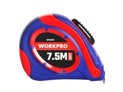 Рулетка пластмассовая 7.5м(25фут)*25мм самоблокирующаяся, WORKPRO WP261007