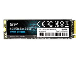 Накопитель SSD Silicon Power P34A60 512GB (SP512GBP34A60M28) (M.2, PCI Express 3.0 x4, 3D TLC NAND, скорость чтения/записи: 2200/1600MB/s)