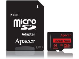 Карта памяти Apacer 32GB AP32GMCSH10U5-R (класс 10, UHS-I (класс U1), чтение: 85 МБ/с, запись: 10 МБ/с, адаптер)