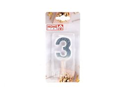 Свеча для торта "цифра 3" 3x5 см Home Line DY0010-7/3