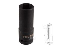 Головка торцевая ударная глубокая шестигранная 1/2", 19 мм TOLSEN TT18269