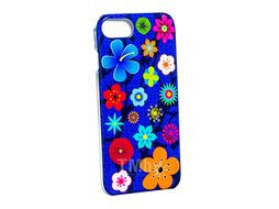 Чехол-клипкейс для iPhone 6S/7/8 "Blue Flower" пласт., разноцветный Pylones 33788 BLF/ICOV7/8#BLF