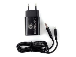 Зарядное устройство 2xUSB 2.4A, черный + кабель 1м micro Cablexpert MP3A-PC-35