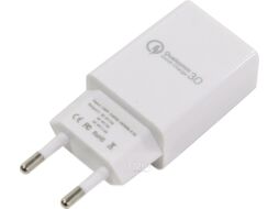 Зарядное устройство QC 3.0, 100/220V - 1 USB порт 5/9/12V, белый Gembird MP3A-PC-16