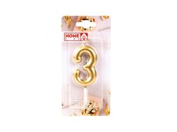 Свеча для торта "цифра 3" 3x6 см Home Line DY0016-2/3