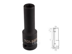 Головка торцевая ударная глубокая шестигранная 1/2", 10 мм TOLSEN TT18260